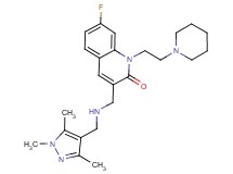 7-fluoro-1-[2-(1-piperidinyl)ethyl]-3-({[(1,3,5-trimethyl-1H-pyrazol-4-yl)methyl]amino}methyl)-2(1H)-quinolinone