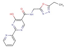 N-[(5-ethyl-1,3,4-oxadiazol-2-yl)methyl]-4-hydroxy-2-pyridin-2-ylpyrimidine-5-carboxamide