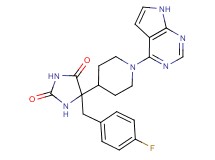 5-(4-fluorobenzyl)-5-[1-(7H-pyrrolo[2,3-d]pyrimidin-4-yl)piperidin-4-yl]imidazolidine-2,4-dione