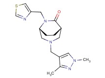(1S*,5R*)-3-[(1,3-dimethyl-1H-pyrazol-4-yl)methyl]-6-(1,3-thiazol-4-ylmethyl)-3,6-diazabicyclo[3.2.2]nonan-7-one
