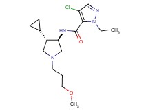 4-chloro-N-[rel-(3R,4S)-4-cyclopropyl-1-(3-methoxypropyl)-3-pyrrolidinyl]-1-ethyl-1H-pyrazole-5-carboxamide hydrochloride
