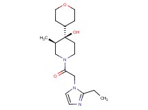 (3R*,4R*)-1-[(2-ethyl-1H-imidazol-1-yl)acetyl]-3-methyl-4-(tetrahydro-2H-pyran-4-yl)-4-piperidinol
