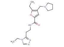 5-ethyl-N-[2-(4-ethyl-4H-1,2,4-triazol-3-yl)ethyl]-4-(pyrrolidin-1-ylmethyl)-2-furamide