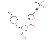4-[5-({(3R*,4R*)-3-(hydroxymethyl)-4-[(4-methylpiperazin-1-yl)methyl]pyrrolidin-1-yl}carbonyl)-2-furyl]-2-methylbut-3-yn-2-ol