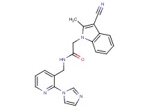2-(3-cyano-2-methyl-1H-indol-1-yl)-N-{[2-(1H-imidazol-1-yl)pyridin-3-yl]methyl}acetamide