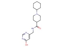 1-cyclohexyl-N-[(6-hydroxy-4-pyrimidinyl)methyl]-4-piperidinecarboxamide