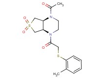 (4aR*,7aS*)-1-acetyl-4-{[(2-methylphenyl)thio]acetyl}octahydrothieno[3,4-b]pyrazine 6,6-dioxide