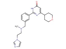 2-(3-{[[2-(1H-imidazol-1-yl)ethyl](methyl)amino]methyl}phenyl)-6-(tetrahydro-2H-pyran-4-yl)pyrimidin-4(3H)-one
