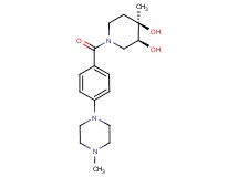 (3S*,4R*)-4-methyl-1-[4-(4-methylpiperazin-1-yl)benzoyl]piperidine-3,4-diol