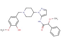 N-{1-[1-(3-hydroxy-4-methoxybenzyl)-4-piperidinyl]-1H-pyrazol-5-yl}-2-methoxy-2-phenylacetamide