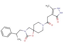 8-[(5-methyl-3-oxo-2,3-dihydro-1H-pyrazol-4-yl)acetyl]-3-(2-phenylpropyl)-1-oxa-3,8-diazaspiro[4.5]decan-2-one