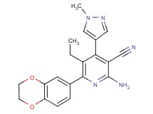 2-amino-6-(2,3-dihydro-1,4-benzodioxin-6-yl)-5-ethyl-4-(1-methyl-1H-pyrazol-4-yl)nicotinonitrile