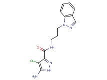 5-amino-4-chloro-N-[3-(1H-indazol-1-yl)propyl]-1H-pyrazole-3-carboxamide
