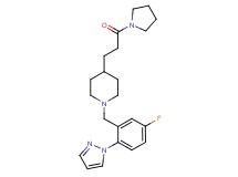 1-[5-fluoro-2-(1H-pyrazol-1-yl)benzyl]-4-[3-oxo-3-(1-pyrrolidinyl)propyl]piperidine