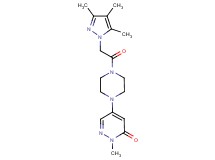 2-methyl-5-{4-[(3,4,5-trimethyl-1H-pyrazol-1-yl)acetyl]-1-piperazinyl}-3(2H)-pyridazinone