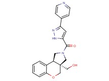 [(3aS*,9bS*)-2-[(3-pyridin-4-yl-1H-pyrazol-5-yl)carbonyl]-1,2,3,9b-tetrahydrochromeno[3,4-c]pyrrol-3a(4H)-yl]methanol