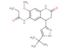 N-[4-(5-tert-butyl-1H-pyrazol-3-yl)-7-methoxy-2-oxo-1,2,3,4-tetrahydroquinolin-6-yl]propanamide