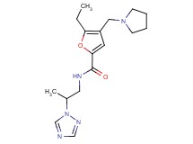 5-ethyl-4-(pyrrolidin-1-ylmethyl)-N-[2-(1H-1,2,4-triazol-1-yl)propyl]-2-furamide