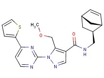 N-[(1R*,2S*,4R*)-bicyclo[2.2.1]hept-5-en-2-ylmethyl]-5-(methoxymethyl)-1-[4-(2-thienyl)-2-pyrimidinyl]-1H-pyrazole-4-carboxamide