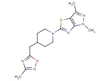 1,3-dimethyl-5-{4-[(3-methyl-1,2,4-oxadiazol-5-yl)methyl]piperidin-1-yl}-1H-pyrazolo[3,4-d][1,3]thiazole