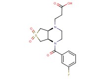 3-[(4aR*,7aS*)-4-(3-fluorobenzoyl)-6,6-dioxidohexahydrothieno[3,4-b]pyrazin-1(2H)-yl]propanoic acid