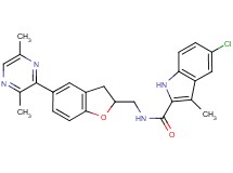 5-chloro-N-{[5-(3,6-dimethyl-2-pyrazinyl)-2,3-dihydro-1-benzofuran-2-yl]methyl}-3-methyl-1H-indole-2-carboxamide