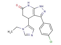 3-(4-chlorophenyl)-4-(1-ethyl-1H-imidazol-5-yl)-1,4,5,7-tetrahydro-6H-pyrazolo[3,4-b]pyridin-6-one