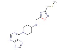 N-({3-[(methylthio)methyl]-1,2,4-oxadiazol-5-yl}methyl)-1-(9H-purin-6-yl)piperidin-4-amine