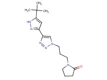 1-{3-[4-(5-tert-butyl-1H-pyrazol-3-yl)-1H-1,2,3-triazol-1-yl]propyl}pyrrolidin-2-one