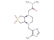 N,N-dimethyl-2-[(4aR*,7aS*)-4-[(4-methyl-1H-imidazol-5-yl)methyl]-6,6-dioxidohexahydrothieno[3,4-b]pyrazin-1(2H)-yl]acetamide