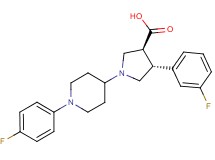 (3S*,4R*)-4-(3-fluorophenyl)-1-[1-(4-fluorophenyl)piperidin-4-yl]pyrrolidine-3-carboxylic acid