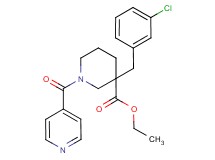 ethyl 3-(3-chlorobenzyl)-1-isonicotinoyl-3-piperidinecarboxylate