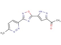 1-{5-[3-(6-methyl-3-pyridazinyl)-1,2,4-oxadiazol-5-yl]-1H-pyrazol-3-yl}ethanone