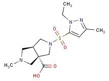 (3aS*,6aS*)-2-[(1-ethyl-3-methyl-1H-pyrazol-5-yl)sulfonyl]-5-methylhexahydropyrrolo[3,4-c]pyrrole-3a(1H)-carboxylic acid