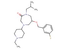 4-(1-ethyl-4-piperidinyl)-6-[(3-fluorobenzyl)oxy]-1-isobutyl-1,4-diazepan-2-one