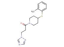 4-[(2-methylphenyl)thio]-1-[3-(1H-1,2,4-triazol-1-yl)propanoyl]piperidine