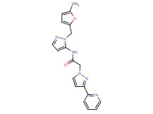 N-{1-[(5-methyl-2-furyl)methyl]-1H-pyrazol-5-yl}-2-(3-pyridin-2-yl-1H-pyrazol-1-yl)acetamide
