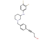 4-[4-({3-[(3,4-difluorophenyl)amino]-1-piperidinyl}methyl)phenyl]-3-butyn-1-ol