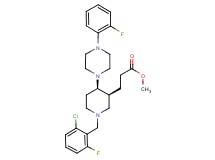 methyl 3-{(3S*,4R*)-1-(2-chloro-6-fluorobenzyl)-4-[4-(2-fluorophenyl)-1-piperazinyl]-3-piperidinyl}propanoate