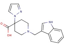 1-(1H-indol-3-ylmethyl)-4-(1H-pyrazol-1-yl)piperidine-4-carboxylic acid