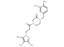 1-(3,4-dimethylbenzyl)-4-[3-(3,4,5-trimethyl-1H-pyrazol-1-yl)propanoyl]-2-piperazinone