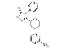 6-[3-(5-oxo-4-phenyl-4,5-dihydro-1H-1,2,4-triazol-3-yl)-1-piperidinyl]-2-pyridinecarbonitrile