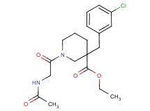 ethyl 1-(N-acetylglycyl)-3-(3-chlorobenzyl)-3-piperidinecarboxylate
