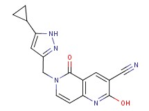 6-[(5-cyclopropyl-1H-pyrazol-3-yl)methyl]-2-hydroxy-5-oxo-5,6-dihydro-1,6-naphthyridine-3-carbonitrile