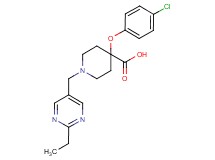 4-(4-chlorophenoxy)-1-[(2-ethylpyrimidin-5-yl)methyl]piperidine-4-carboxylic acid