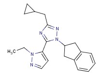 3-(cyclopropylmethyl)-1-(2,3-dihydro-1H-inden-2-yl)-5-(1-ethyl-1H-pyrazol-5-yl)-1H-1,2,4-triazole