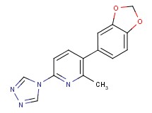 3-(1,3-benzodioxol-5-yl)-2-methyl-6-(4H-1,2,4-triazol-4-yl)pyridine