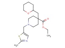 ethyl 1-[(2-methyl-1,3-thiazol-5-yl)methyl]-4-(tetrahydro-2H-pyran-2-ylmethyl)-4-piperidinecarboxylate