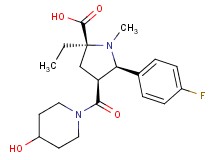 (2S*,4S*,5R*)-2-ethyl-5-(4-fluorophenyl)-4-[(4-hydroxypiperidin-1-yl)carbonyl]-1-methylpyrrolidine-2-carboxylic acid
