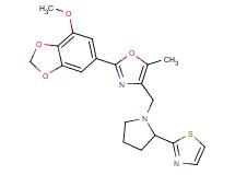 2-(7-methoxy-1,3-benzodioxol-5-yl)-5-methyl-4-{[2-(1,3-thiazol-2-yl)-1-pyrrolidinyl]methyl}-1,3-oxazole